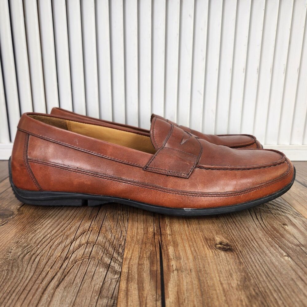 Polo Ralph Lauren Driving Penny Loafers Mens Sz 13 D Brown Leather Moc Toe Shoes